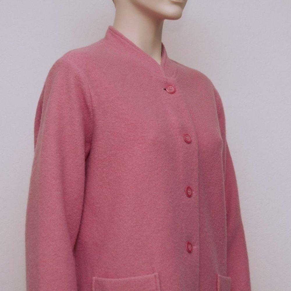 Norm Thompson Pink Button-Front Wool Jacket - Picture 5 of 7